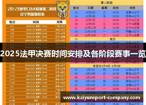 2025法甲决赛时间安排及各阶段赛事一览 2025法甲决赛时间安排及各阶段赛事一览